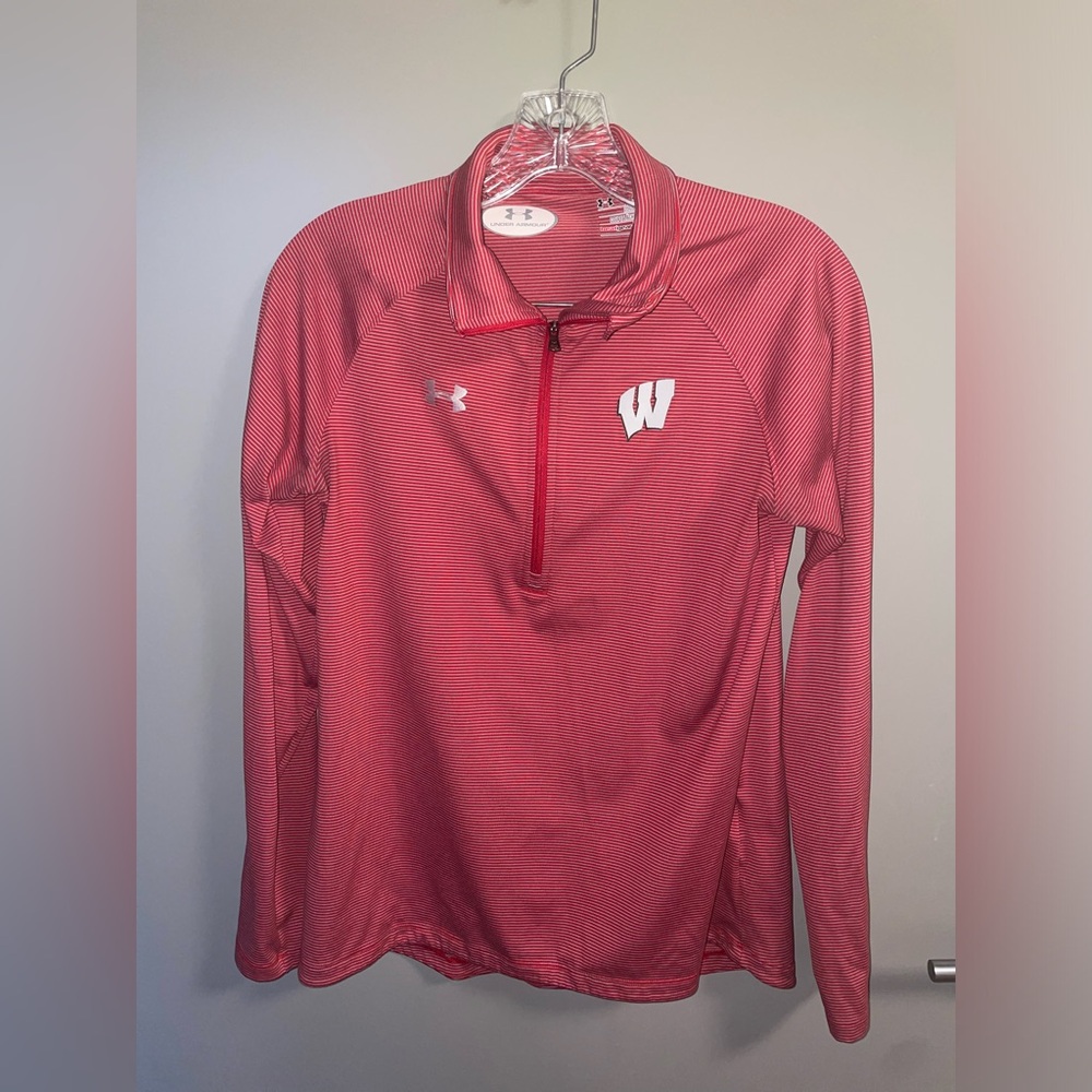Striped Underarmour UW Madison Half Zip